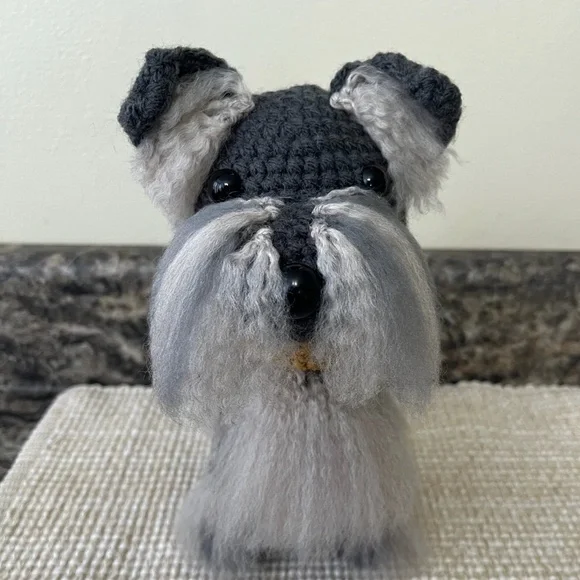Handmade crocheted Schnauzer dog - Picture 1 of 5
